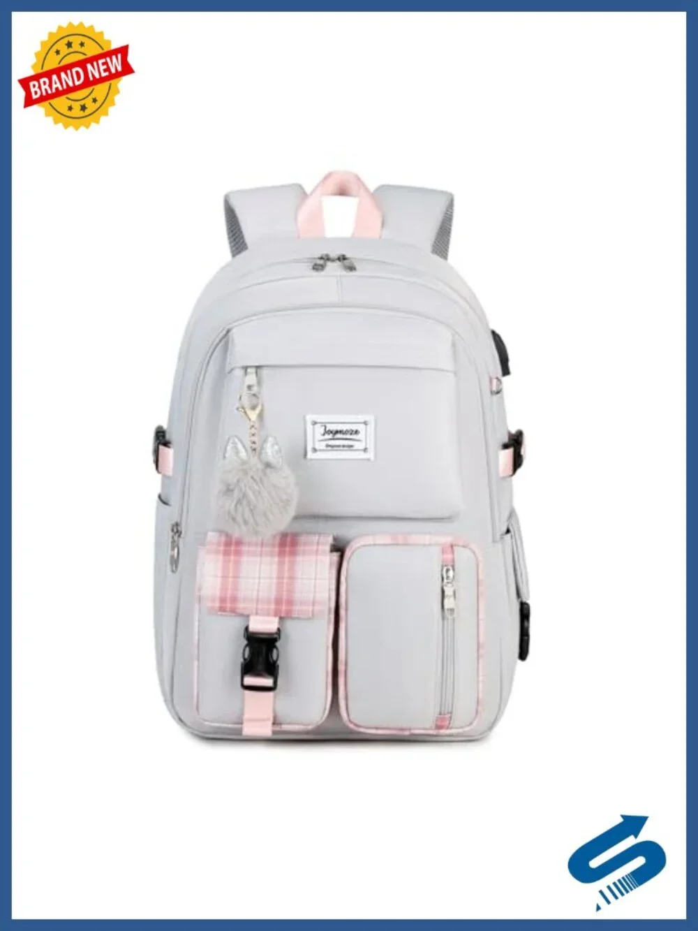 Joymoze Cute Backpack for Girl Teenager Daily Backpack Women Backpack Purse Grey